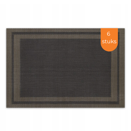 Placemats Set 6 Stuks 30x45 cm – Bruin Taupe – Afwasbare Kunststof Placemats – Hittebestendig