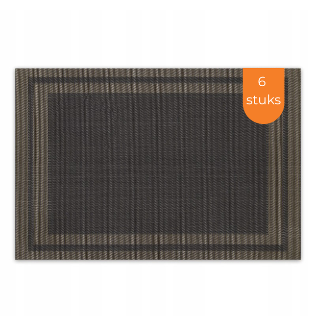 Placemats Set 6 Stuks 30x45 cm – Bruin Taupe – Afwasbare Kunststof Placemats – Hittebestendig