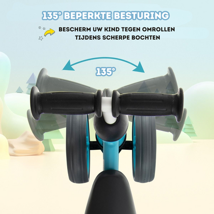 Trendmix Loopfiets Met 4 Wielen Blauw - Balance Bike - Kinderloopfiets - Balansfiets - 1 tot 2 Jaar