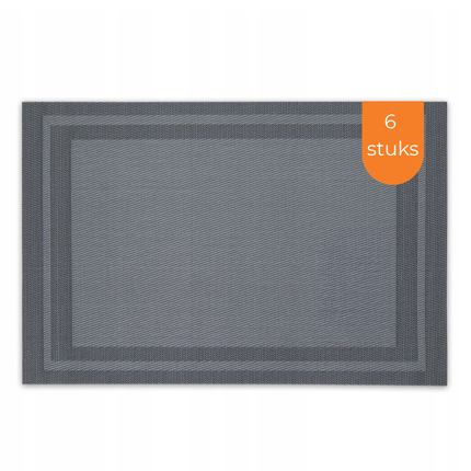 Placemats Set 6 Stuks 30x45 cm – Lichtgrijs – Afwasbare Kunststof Placemats – Hittebestendig