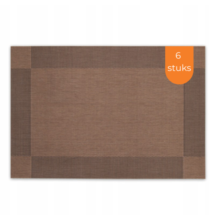 Placemats Set 6 Stuks 30x45 cm – Taupe Bruin – Afwasbare Kunststof Placemats – Hittebestendig