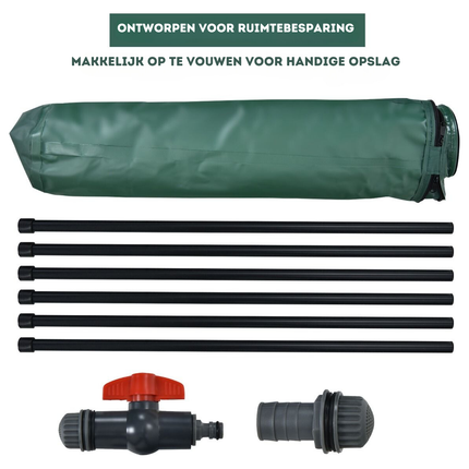 Trendmix Regenton Opvouwbaar 200 Liter – Met Kraan en Filter – Weerbestendig PVC – Regenwater Opslag – Groen