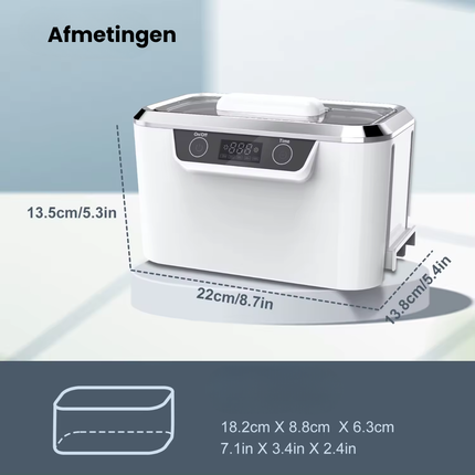 Activeshop Professionele Ultrasoon Reiniger 0.8L - Reinigingsapparaat - Ultrasoonbad - Brillen - Sieraden - Horloge - Make-up Kwast - 60W - Wit