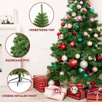 Trendmix Kunstkerstboom 230 cm – Groen – 1346 Takken – Scharnierend – PVC – Met Metalen Standaard