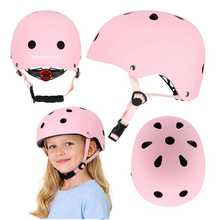 Kinderhelm maat S 48-54 cm – Fietshelm, Step Helm & Skatehelm voor Kinderen – LED Achterlicht – Roze