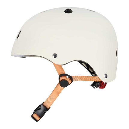 Kinderhelm maat S 48-54 cm – Fietshelm, Step Helm & Skatehelm voor Kinderen – LED Achterlicht – Beige