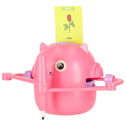 Tekenrobot voor Kinderen – Interactieve Educatieve Robot – Leer Tekenen Stap voor Stap – Inclusief 100 Flashcards – Roze – Vanaf 3 Jaar