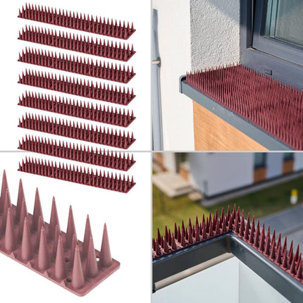 Anti Duivenpinnen - Anti Klim Strips - Vogelpinnen - Kattenverjager - Balkon Bruin