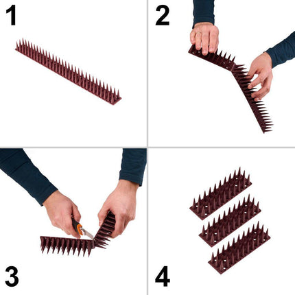 Anti Duivenpinnen - Anti Klim Strips - Vogelpinnen - Kattenverjager - Balkon Bruin