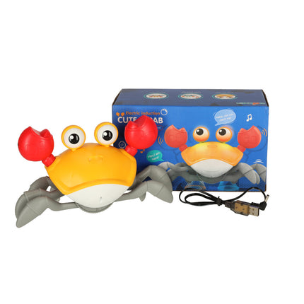 Kruipende En Dansende Krab Muzikaal Speelgoed Met Geluid - Interactief En Educatief Speelgoed Voor Kinderen En Baby's - Baby speelgoed - Sensorisch Speelgoed - Oplaadbare 3,7V Batterij - Oranje