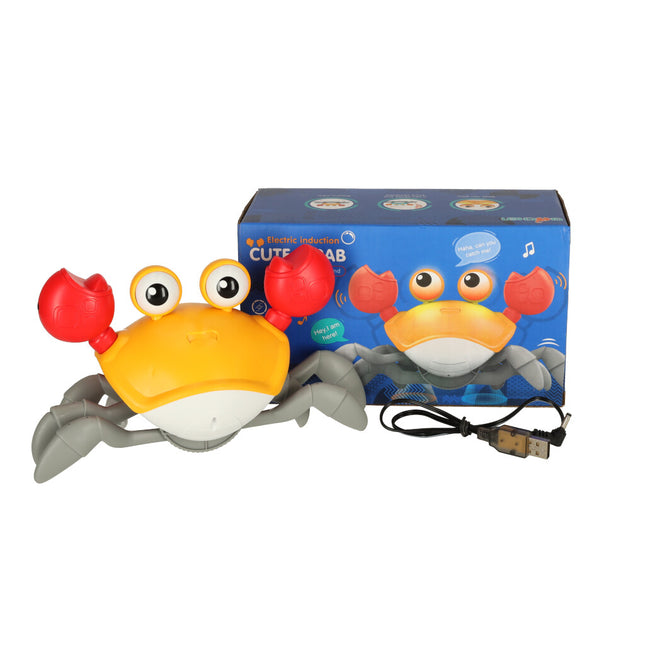 Kruipende En Dansende Krab Muzikaal Speelgoed Met Geluid - Interactief En Educatief Speelgoed Voor Kinderen En Baby's - Baby speelgoed - Sensorisch Speelgoed - Oplaadbare 3,7V Batterij - Oranje
