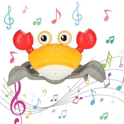 Kruipende En Dansende Krab Muzikaal Speelgoed Met Geluid - Interactief En Educatief Speelgoed Voor Kinderen En Baby's - Baby speelgoed - Sensorisch Speelgoed - Oplaadbare 3,7V Batterij - Oranje
