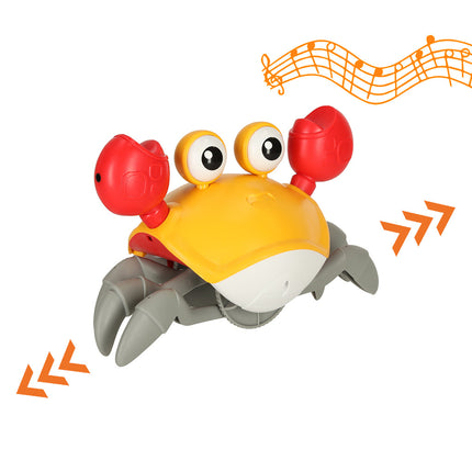 Kruipende En Dansende Krab Muzikaal Speelgoed Met Geluid - Interactief En Educatief Speelgoed Voor Kinderen En Baby's - Baby speelgoed - Sensorisch Speelgoed - Oplaadbare 3,7V Batterij - Oranje