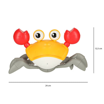 Kruipende En Dansende Krab Muzikaal Speelgoed Met Geluid - Interactief En Educatief Speelgoed Voor Kinderen En Baby's - Baby speelgoed - Sensorisch Speelgoed - Oplaadbare 3,7V Batterij - Oranje