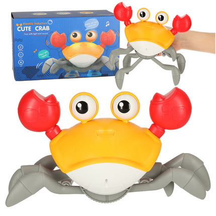 Kruipende En Dansende Krab Muzikaal Speelgoed Met Geluid - Interactief En Educatief Speelgoed Voor Kinderen En Baby's - Baby speelgoed - Sensorisch Speelgoed - Oplaadbare 3,7V Batterij - Oranje