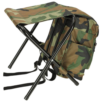 Camouflageprint Reisvisstoel met Rugzak - Visstoel - Campingstoel - Camping - Caravan - Camper - Makkelijk Mee Te Nemen