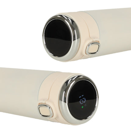 Thermosflesbeker LED Thermoskan - Mondstuk Met Tuit - 420ml - Beige