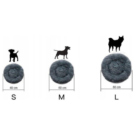Hondenmand of Kattenmand Pluche Kussen Bed - Maat S - 40cm - Donkergrijs - Geschikt Voor Een Kleine Hond Of Kat Tot 2,5 kg