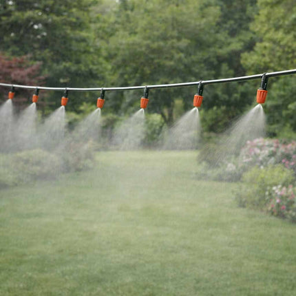Vernevelaar Tuin 25 Meter – Vernevelingsysteem Terras Koeling – Nevelslang met 40 Sproeiers – Waterverneveling & Tuin Irrigatiesysteem