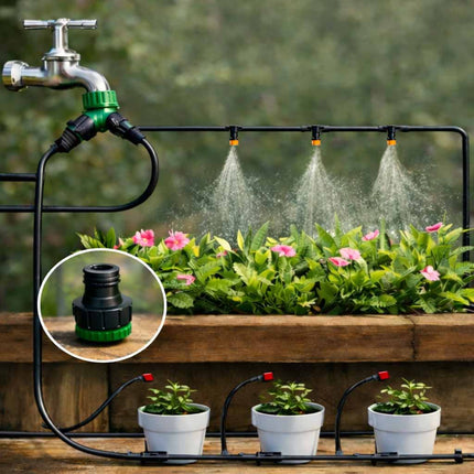 Vernevelaar Tuin 25 Meter – Vernevelingsysteem Terras Koeling – Nevelslang met 40 Sproeiers – Waterverneveling & Tuin Irrigatiesysteem