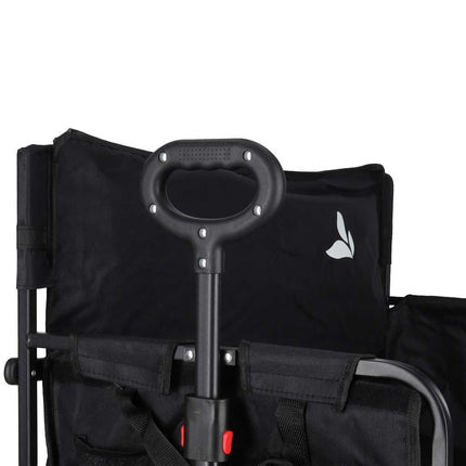 Opvouwbare Bolderkar met Zitje en Rugleuning – Transportwagen – Bolderwagen voor Strand, Camping, Festival, Pretpark en Boodschappen – 150 kg – Zwart