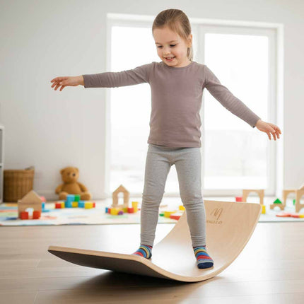 Lulilo houten balansbord - Evenwicht Balance board - Balansspeelgoed met vilt - voor volwassenen en kinderen