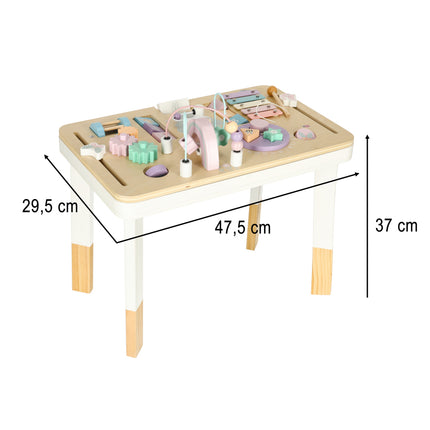 LULILO LUDO Montessori Sensorische Speeltafel – Houten Manipulatietafel 2-in-1 – Educatief Speelgoed vanaf 3 Jaar – Roze