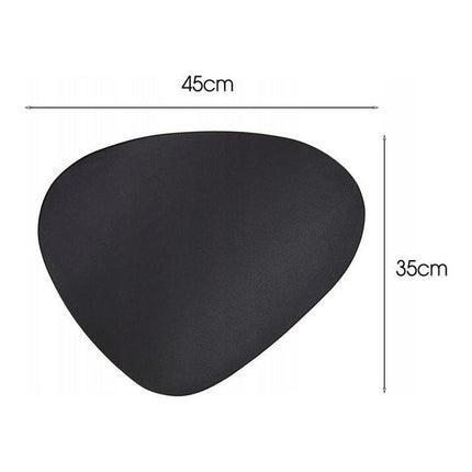 Tragar Placemats Set van 6 – Zwart – Kunststof PVC 35x45 cm – Hittebestendig & Krasvrij – Asymmetrisch Design