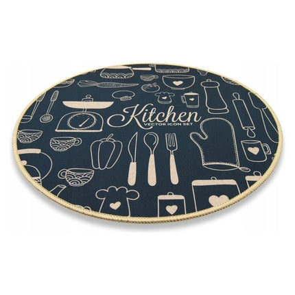 Tragar Set Van 6 Premium Placemats - Ronde Placemats - Antislip Placemat - Onderlegger - Onderzetter - 6 Stuks - Diameter 38 cm - Zwart