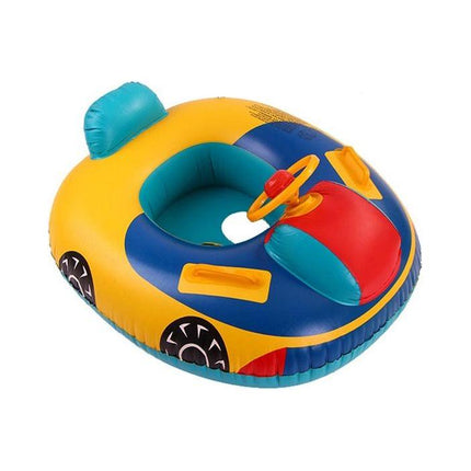 Opblaasbare Rubberboot Matras voor Kinderen - Babyzwemring - Opblaasbare Ring - Kinderzitje met Stuur - 15 kg - Blauw