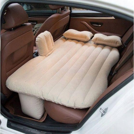 Ikonka Opblaasbaar Automatras Met 2 Kussens En Pomp 130cm x 80cm Beige - Autobed - Tot 300 kg - Met Draagtas En Reparatieset