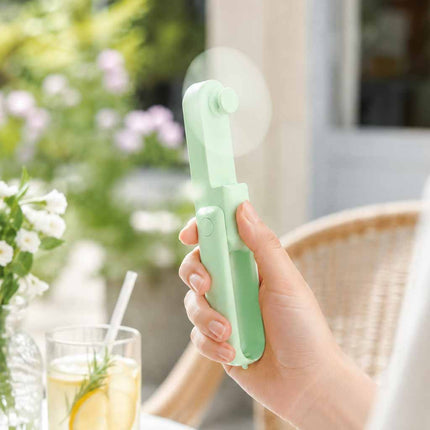 Mini USB Ventilator Opvouwbaar Groen – Draagbare Handventilator – Oplaadbaar via USB-C – Bureauventilator – Powerbankfunctie