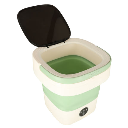 Ikonka Mini Draagbare Kleine Opvouwbare Reiswasser Wasmachine - Kleding & Lingerie - 11L - Groen