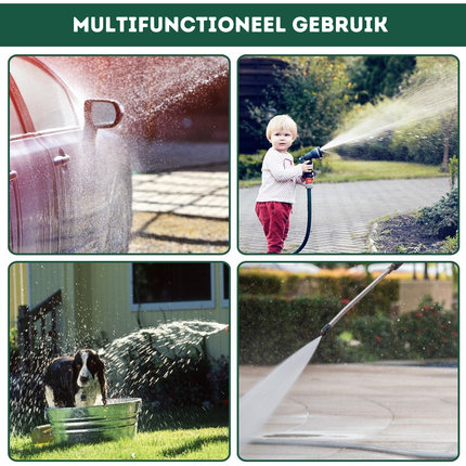 Trendmix Tuinslanghaspel XXL – Metalen Slangenwagen met 4 Luchtwielen – 80m Capaciteit – Anti-slip Handgreep – Groen