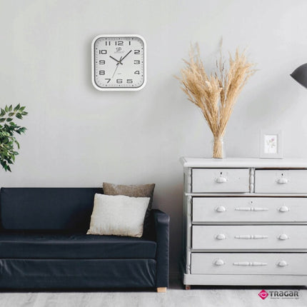 Wandklok Vierkant 28,5 cm – Moderne Witte Muurklok – Quartz Klok