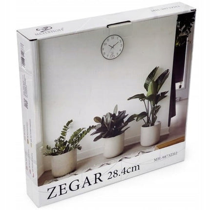 Wandklok 28,4 cm Zwart – Stille Analoge Klok met Grote Cijfers – Quartz