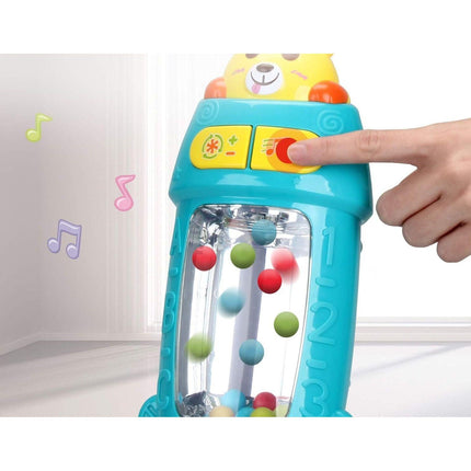 Ikonka Verticale Interactieve Kinderstofzuiger Met Geluid 46 cm - Kinderspeelgoed - Blauw Of Roze/Rood