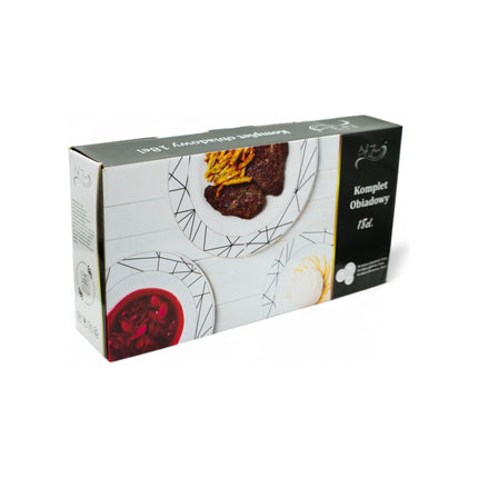 Bella Fiore Premium 18-delige Porseleinen Bordenset – Serviesset AR-75 – Soep, Diner & Dessertborden – Voor 6 Personen – Elegant Wit Design