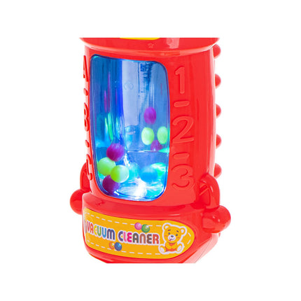 Ikonka Verticale Interactieve Kinderstofzuiger Met Geluid 46 cm - Kinderspeelgoed - Blauw Of Roze/Rood