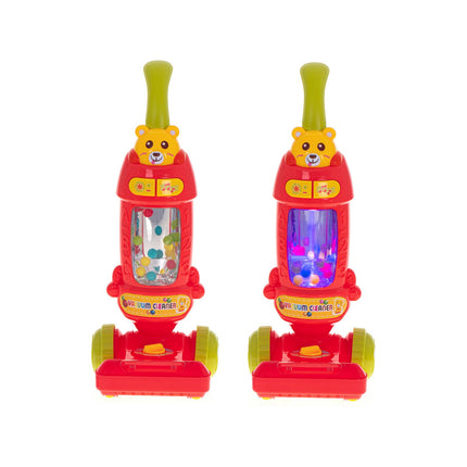 Ikonka Verticale Interactieve Kinderstofzuiger Met Geluid 46 cm - Kinderspeelgoed - Blauw Of Roze/Rood