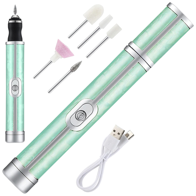 Trendmix Draadloze Elektrische Nagelvijl Nagelfrees Met 5 Bitjes Groen - 4 Bedieningsmodi - Manicure Pedicure Set Elektrisch - Oplaadbaar - USB C Kabel