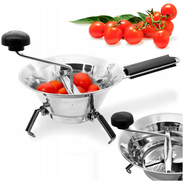 Tomatto Passeerzeef 20 cm RVS – 3 Verwisselbare Zeven – Voor Soep, Jam, Smoothie, Puree & Babyhapjes