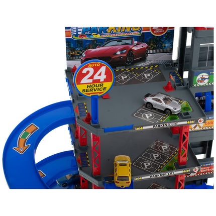 Speelgoedgarage City Parking met 4 verdiepingen - Inclusief 4 auto's en 1 helikopter