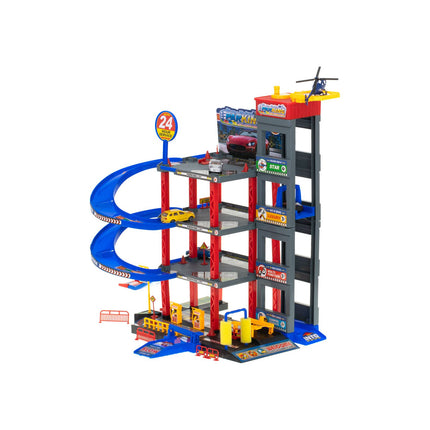 Speelgoedgarage City Parking met 4 verdiepingen - Inclusief 4 auto's en 1 helikopter