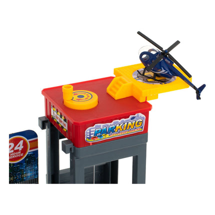 Speelgoedgarage City Parking met 4 verdiepingen - Inclusief 4 auto's en 1 helikopter
