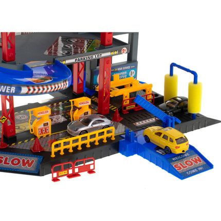 Speelgoedgarage City Parking met 4 verdiepingen - Inclusief 4 auto's en 1 helikopter