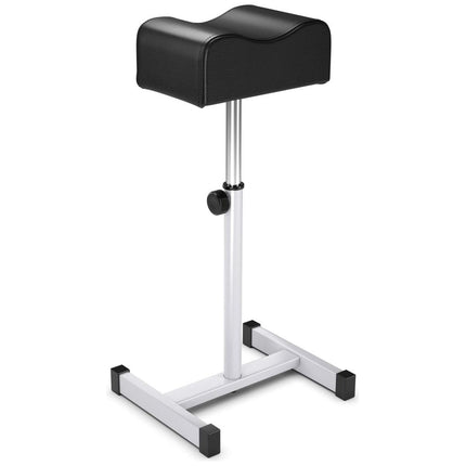 Trendmix Pedicure & Manicure Voetensteun – Verstelbare Hoogte 45-65 cm – Ergonomisch – Staal & Zwart Leer