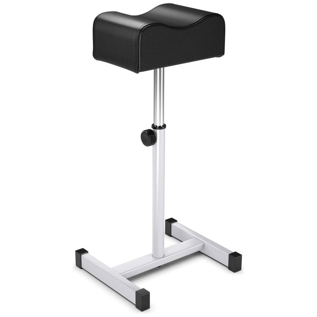 Trendmix Pedicure & Manicure Voetensteun – Verstelbare Hoogte 45-65 cm – Ergonomisch – Staal & Zwart Leer