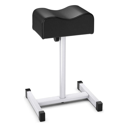 Trendmix Pedicure & Manicure Voetensteun – Verstelbare Hoogte 45-65 cm – Ergonomisch – Staal & Zwart Leer