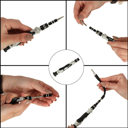 115-delige Precisie Magnetische Schroevendraaier Set – Inclusief Bitset – Fijnmechanica Reparatieset – Met Accessoires en Etui